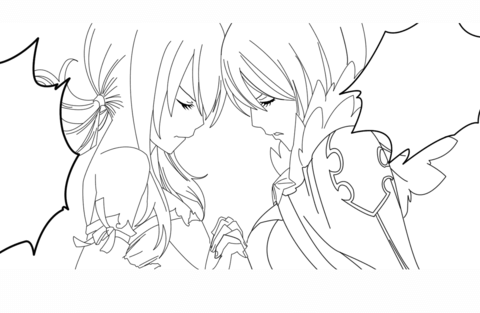 Yukino Agria And Lucy Heartfilia Coloring Page